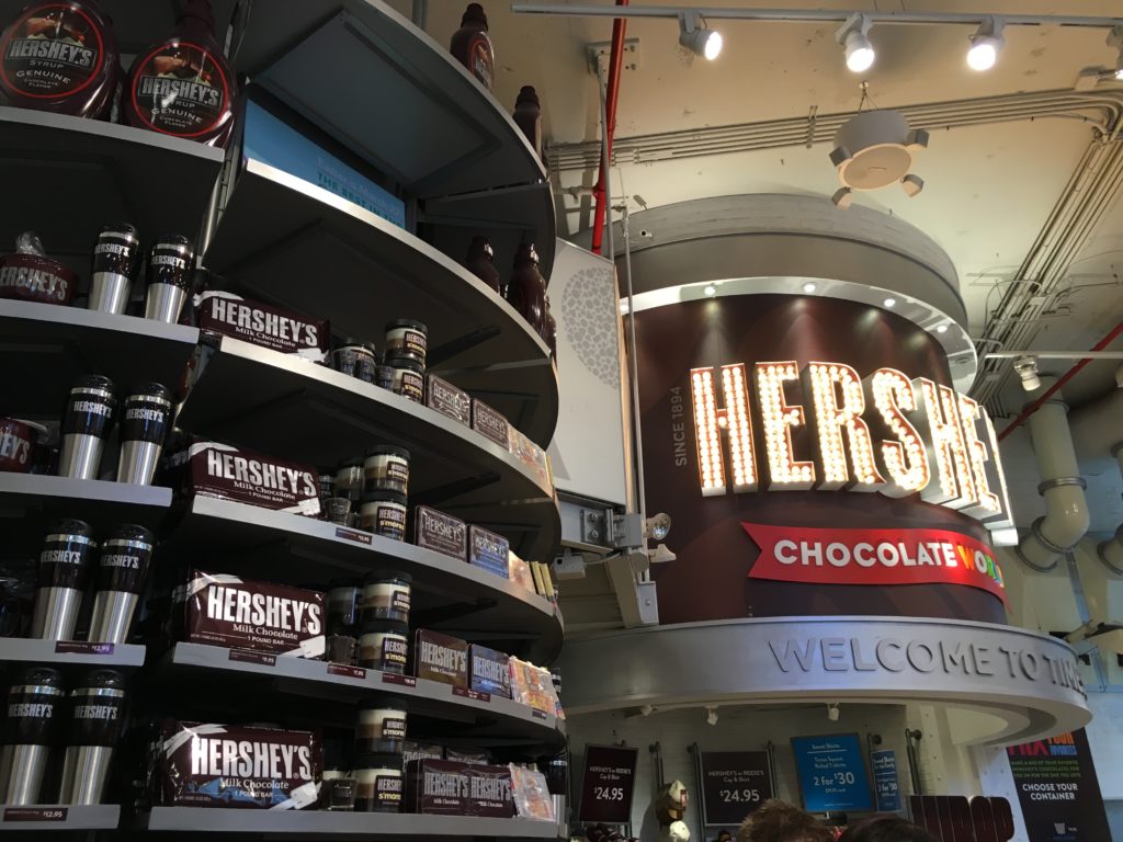 Hershey's store is smaller and only one level