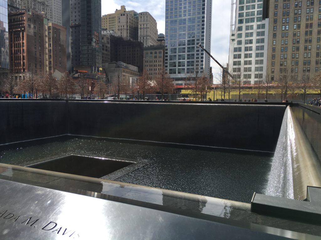 One of the reflecting pools where the north tower once stood
